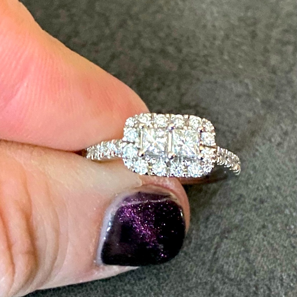 Diamond ring and earrings. reserved for OL.